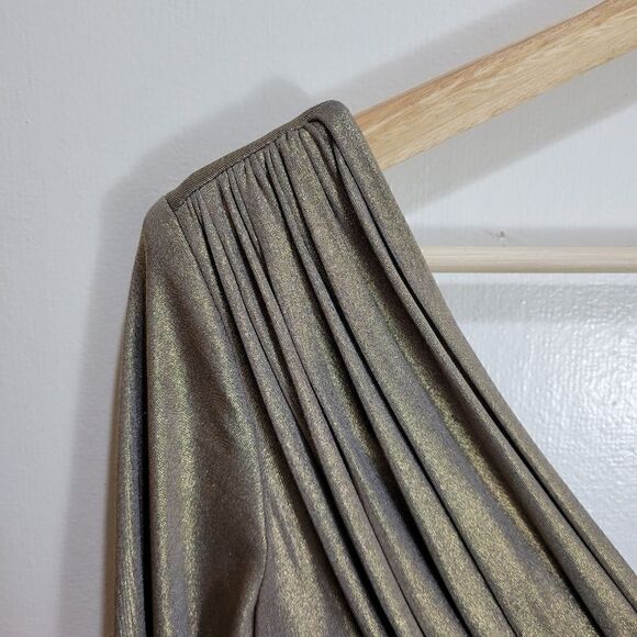 Tadashi Shoji Antique Gold Lamé Gown - Picture 4 of 16